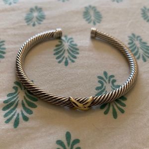 David Yurman X Gold Bracelet 4mm